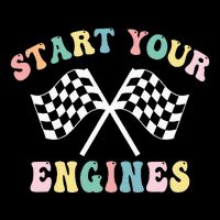 Start Your Engines Groovy Checkered Flag Retro Racing 16 in Basic Backpack
