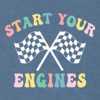 Start Your Engines Groovy Checkered Flag Retro Racing Garment-Dyed Sweatshirt