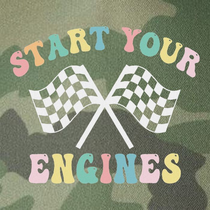 Start Your Engines Groovy Checkered Flag Retro Racing Legacy Tie Dye Trucker Hat