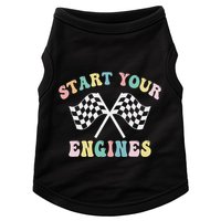 Start Your Engines Groovy Checkered Flag Retro Racing Doggie Tank