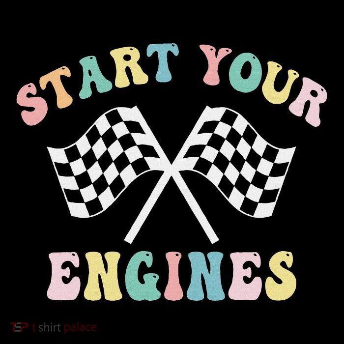 Start Your Engines Groovy Checkered Flag Retro Racing Tall T-Shirt
