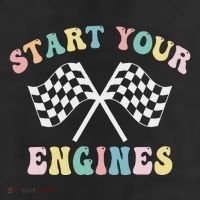 Start Your Engines Groovy Checkered Flag Retro Racing 11oz C Handle Ceramic Mug