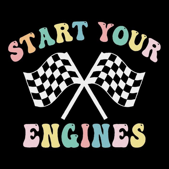 Start Your Engines Groovy Checkered Flag Retro Racing Wool Snapback Cap