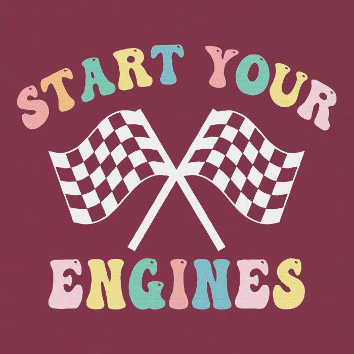 Start Your Engines Groovy Checkered Flag Retro Racing 16oz Travel Tumbler
