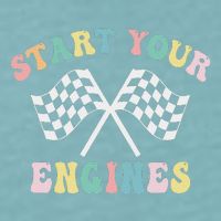 Start Your Engines Groovy Checkered Flag Retro Racing Sueded Cloud Jersey T-Shirt