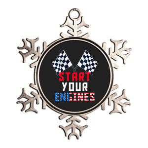 Start Your Engines Motorsport Car Drag Racing Metallic Star Ornament