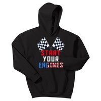 Start Your Engines Motorsport Car Drag Racing Kids Hoodie