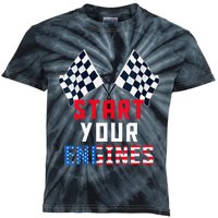 Start Your Engines Motorsport Car Drag Racing Kids Tie-Dye T-Shirt