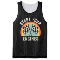 Start Your Engines Funny Saying Raceday Race Car Lovers Mesh Reversible Basketball Jersey Tank