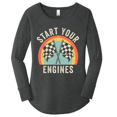 Start Your Engines Funny Saying Raceday Race Women's Perfect Tri Tunic Long Sleeve Shirt