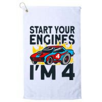 Start You Engines IM 4 Race Car 4th Birthday Race Car Golf Towel