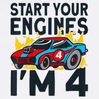 Start You Engines IM 4 Race Car 4th Birthday Race Car Golf Towel