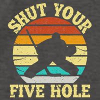 Shut Your Five Hole Funny Ice Hockey Goalie Vector Backpack