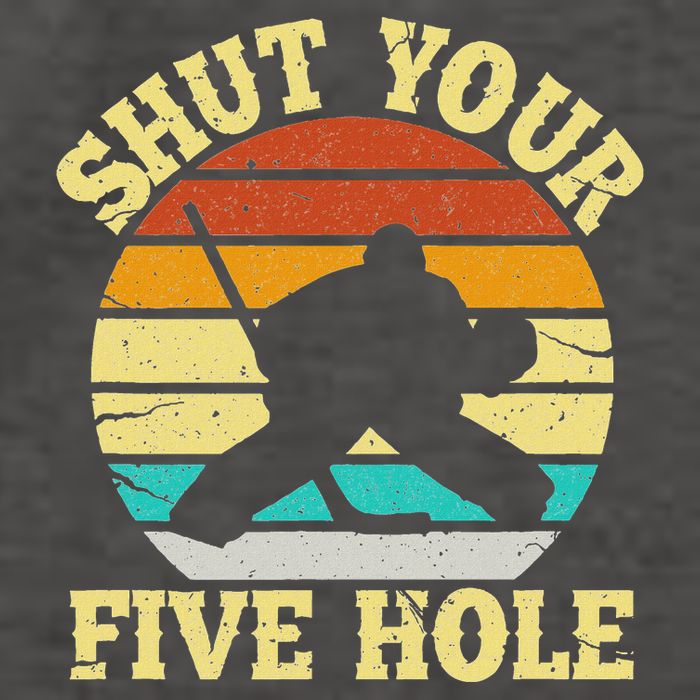 Shut Your Five Hole Funny Ice Hockey Goalie Vector Backpack