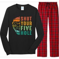 Shut Your Five Hole Retro Vintage Ice Hockey Goalie Long Sleeve Pajama Set