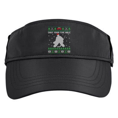 Shut Your Five Hole Ice Hockey Goalie Ugly Christmas Cool Gift Adult Drive Performance Visor