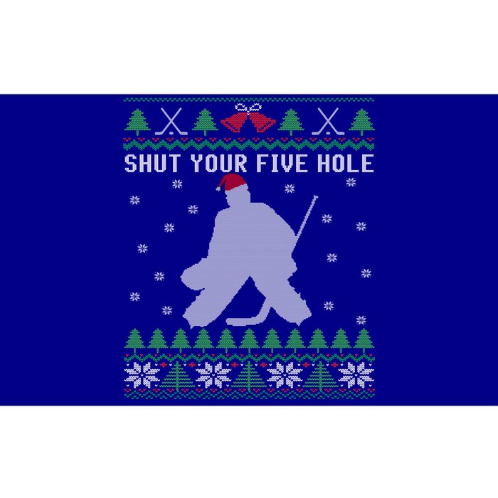 Shut Your Five Hole Ice Hockey Goalie Ugly Christmas Cool Gift Bumper Sticker