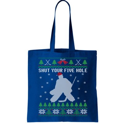 Shut Your Five Hole Ice Hockey Goalie Ugly Christmas Cool Gift Bag