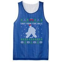 Shut Your Five Hole Ice Hockey Goalie Ugly Christmas Cool Gift Mesh Reversible Basketball Jersey Tank