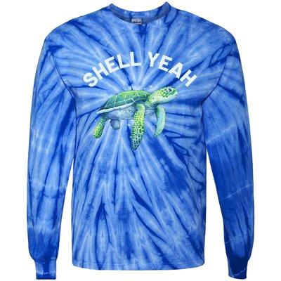 Shell Yeah Gift Cute Tortoise And Sea Turtle Lover Cool Gift Tie-Dye Long Sleeve Shirt