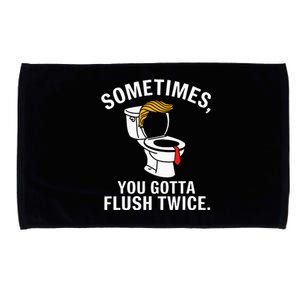 Sometims You Gotta Flush Twice For Trump 2024 Microfiber Hand Towel