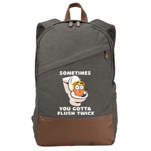 Sometimes You Gotta Flush Twice Cotton Canvas Backpack