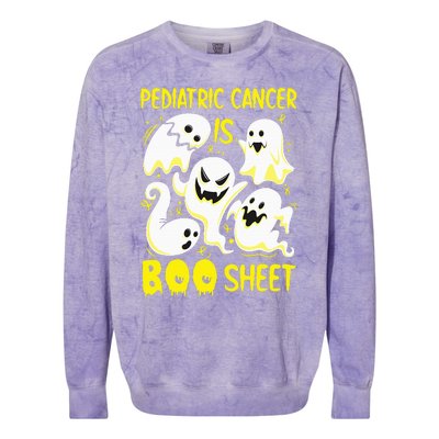 Spooky Yellow Ghost for Pediatric Cancer Awareness Colorblast Crewneck Sweatshirt