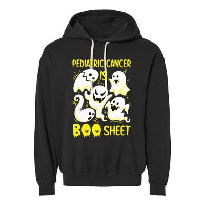 Spooky Yellow Ghost for Pediatric Cancer Awareness Garment-Dyed Fleece Hoodie