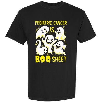 Spooky Yellow Ghost for Pediatric Cancer Awareness Garment-Dyed Heavyweight T-Shirt