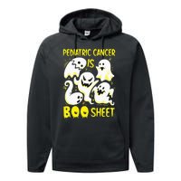 Spooky Yellow Ghost for Pediatric Cancer Awareness Performance Fleece Hoodie