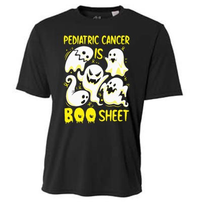 Spooky Yellow Ghost for Pediatric Cancer Awareness Cooling Performance Crew T-Shirt