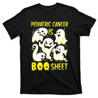 Spooky Yellow Ghost for Pediatric Cancer Awareness T-Shirt