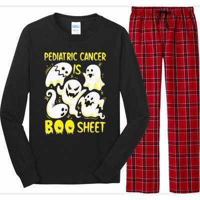 Spooky Yellow Ghost for Pediatric Cancer Awareness Long Sleeve Pajama Set