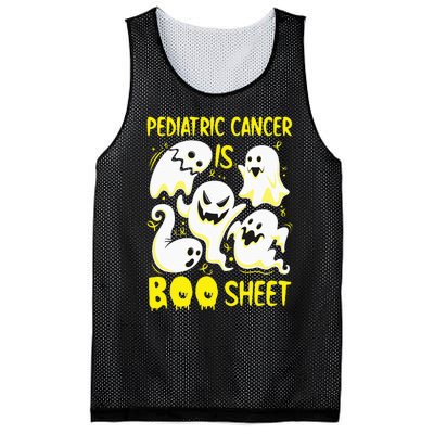 Spooky Yellow Ghost for Pediatric Cancer Awareness Mesh Reversible Basketball Jersey Tank