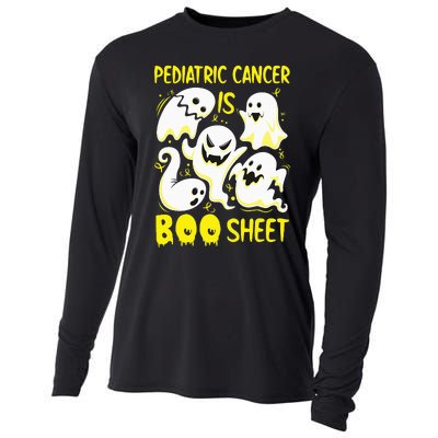 Spooky Yellow Ghost for Pediatric Cancer Awareness Cooling Performance Long Sleeve Crew