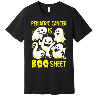 Spooky Yellow Ghost for Pediatric Cancer Awareness Premium T-Shirt