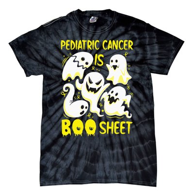 Spooky Yellow Ghost for Pediatric Cancer Awareness Tie-Dye T-Shirt