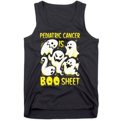 Spooky Yellow Ghost for Pediatric Cancer Awareness Tank Top