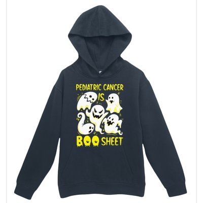 Spooky Yellow Ghost for Pediatric Cancer Awareness Urban Pullover Hoodie