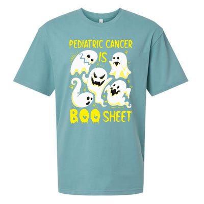 Spooky Yellow Ghost for Pediatric Cancer Awareness Sueded Cloud Jersey T-Shirt