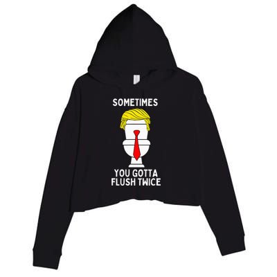 Sometimes You Gotta Flush Twice Crop Fleece Hoodie