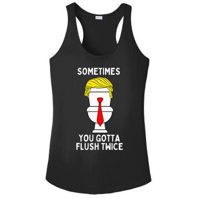 Sometimes You Gotta Flush Twice Ladies PosiCharge Competitor Racerback Tank