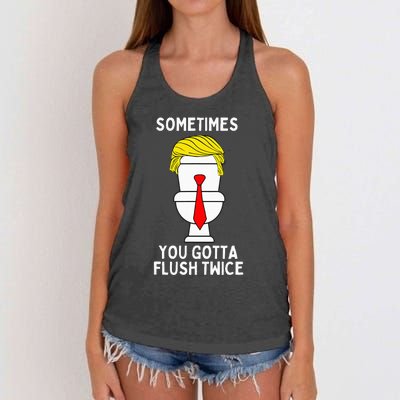 Sometimes You Gotta Flush Twice Women's Knotted Racerback Tank