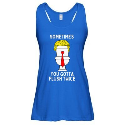 Sometimes You Gotta Flush Twice Ladies Essential Flowy Tank