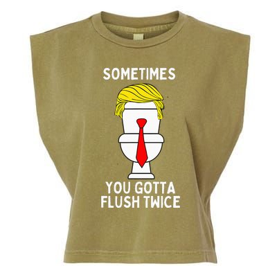 Sometimes You Gotta Flush Twice Garment-Dyed Women's Muscle Tee