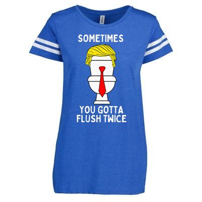 Sometimes You Gotta Flush Twice Enza Ladies Jersey Football T-Shirt