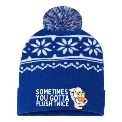 Sometimes You Gotta Flush Twice USA-Made Snowflake Beanie