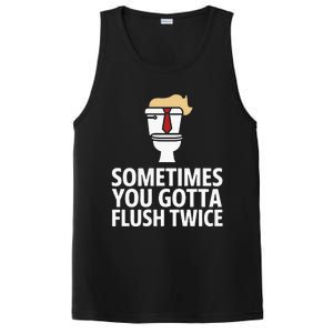 Sometimes You Gotta Flush Twice Funny Kamala Harris Walz PosiCharge Competitor Tank