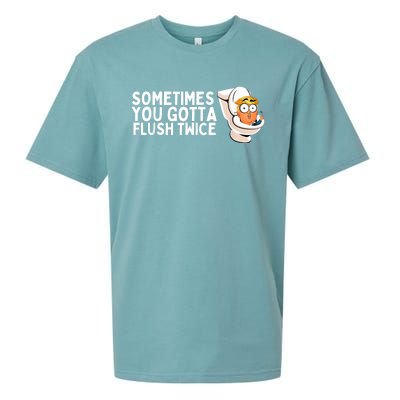 Sometimes You Gotta Flush Twice Sueded Cloud Jersey T-Shirt