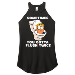 Sometimes You Gotta Flush Twice Anti Trump Women’s Perfect Tri Rocker Tank